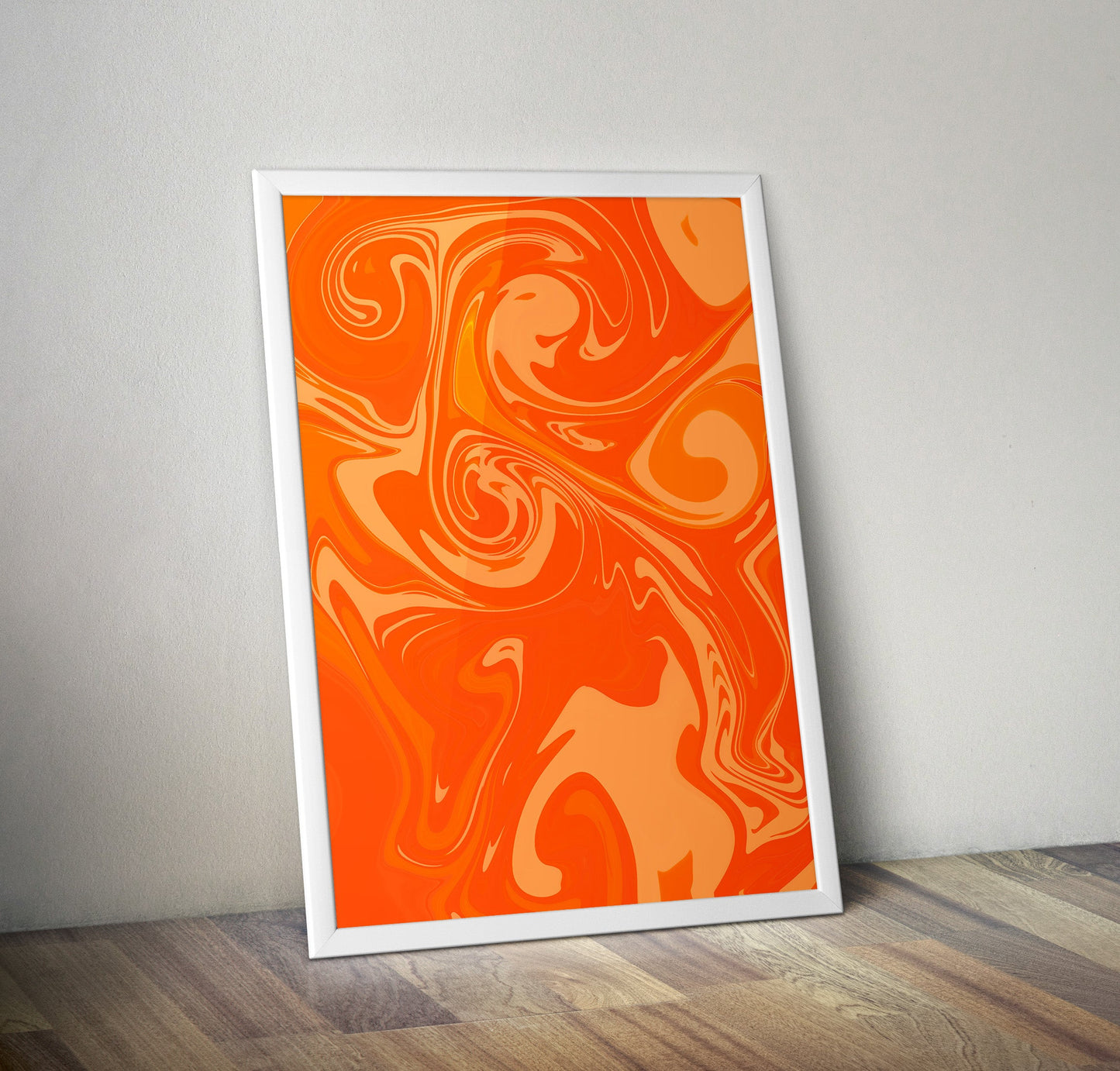 Orange Yellow Swirl Psychedelic Pattern Artwork Poster Print Poster