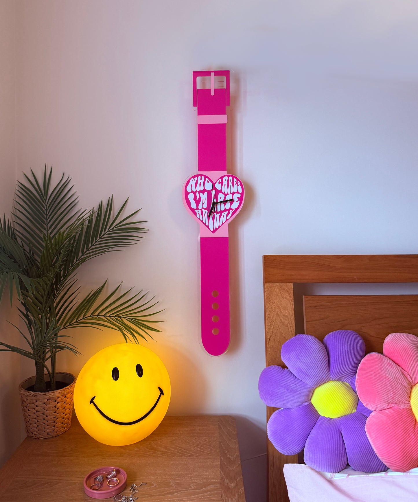 Who cares i'm late anyway heart watch wall clock decorative silent movement