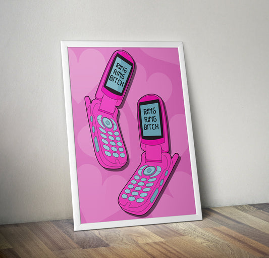 Mobile Flip Phone 1990S 2000S Aesthetic Poster Print Poster