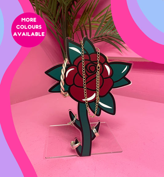 Tattoo trad rose flash jewellery stand home decor accessories
