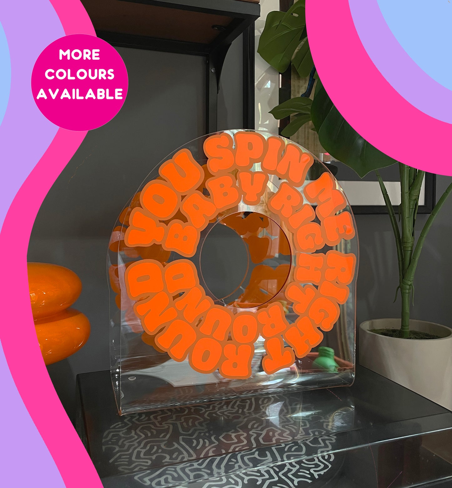 You spin me right round baby right round acrylic storage holder for records, books and other storage home decor