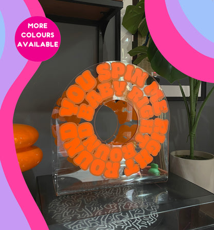 You spin me right round baby right round acrylic storage holder for records, books and other storage home decor