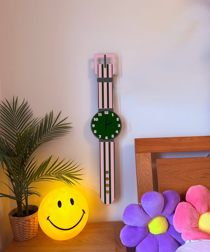 Stripe watch wall clock decorative silent movement