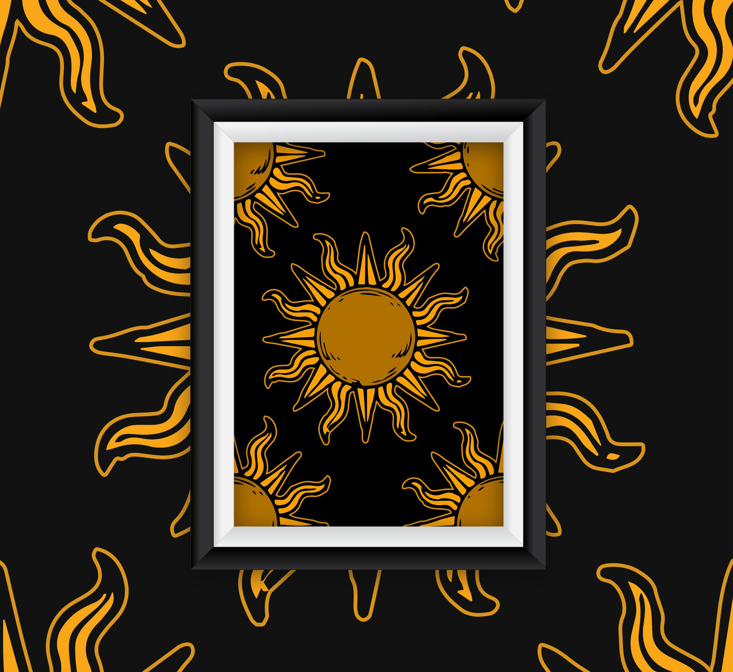 Sun Tarot Artwork Poster Print Poster