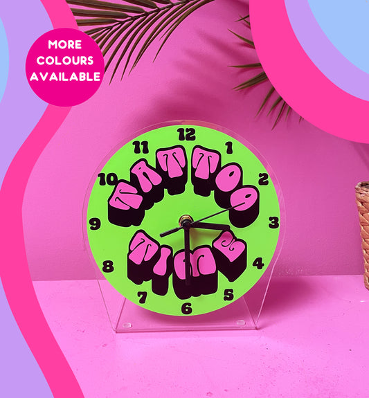 Tattoo time table decorative clock silent movement