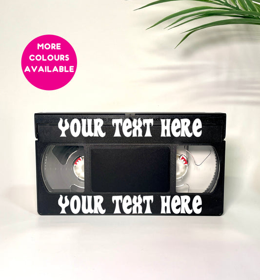 Personalised text your text here VHS tape upcycled vintage VHS video tape home decor