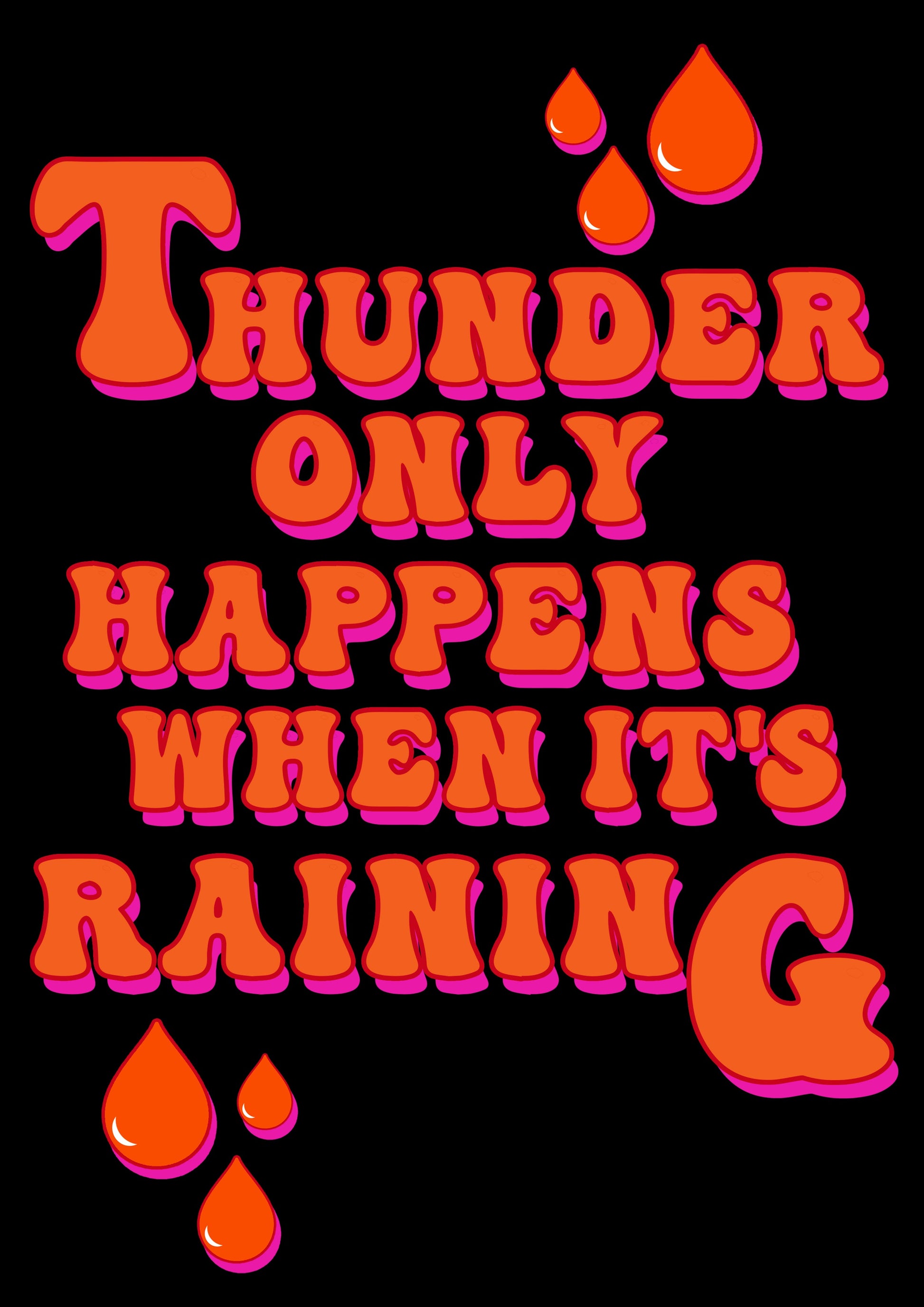 Thunder Dreams Song Typography Artwork Poster Print Poster