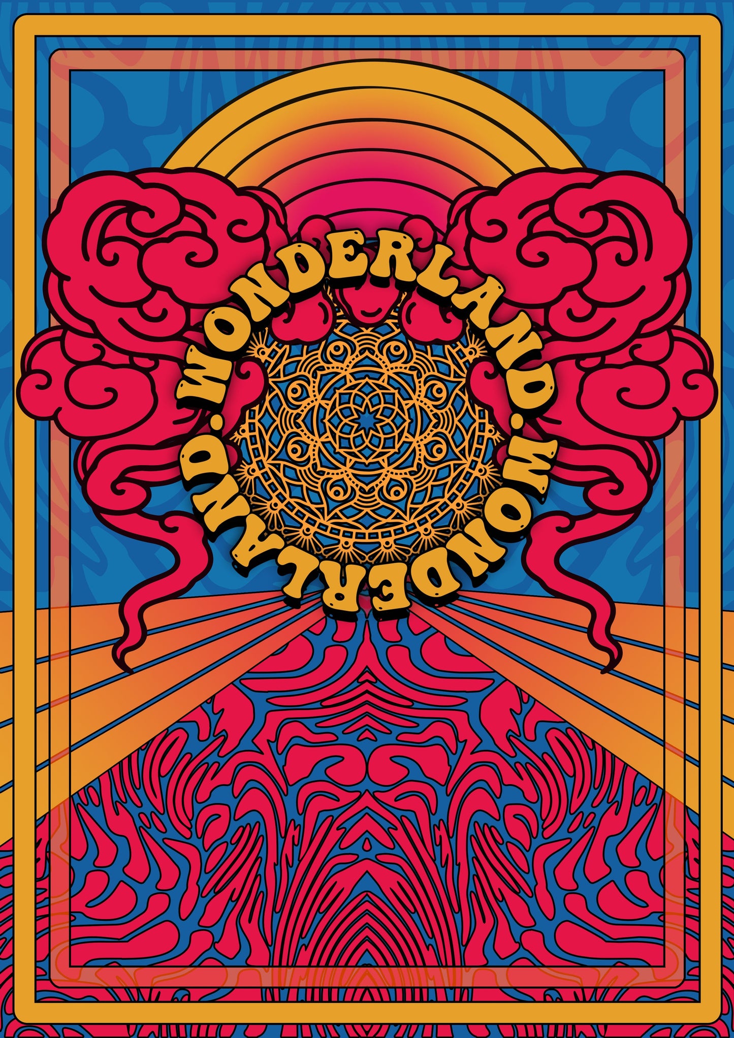 Wonderland Psychedelic Artwork Poster Print Poster