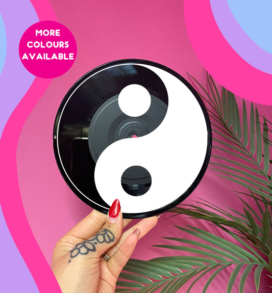 Yin Yang upcycled vintage 7" LP vinyl record home decor