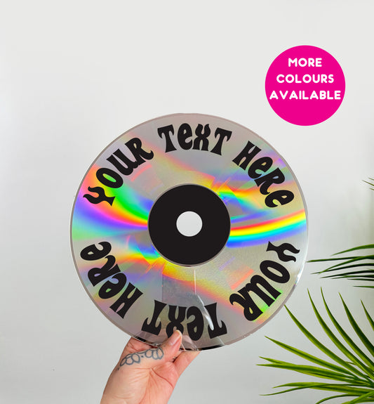 Personalised custom upcycled vintage 12" laser disc home decor