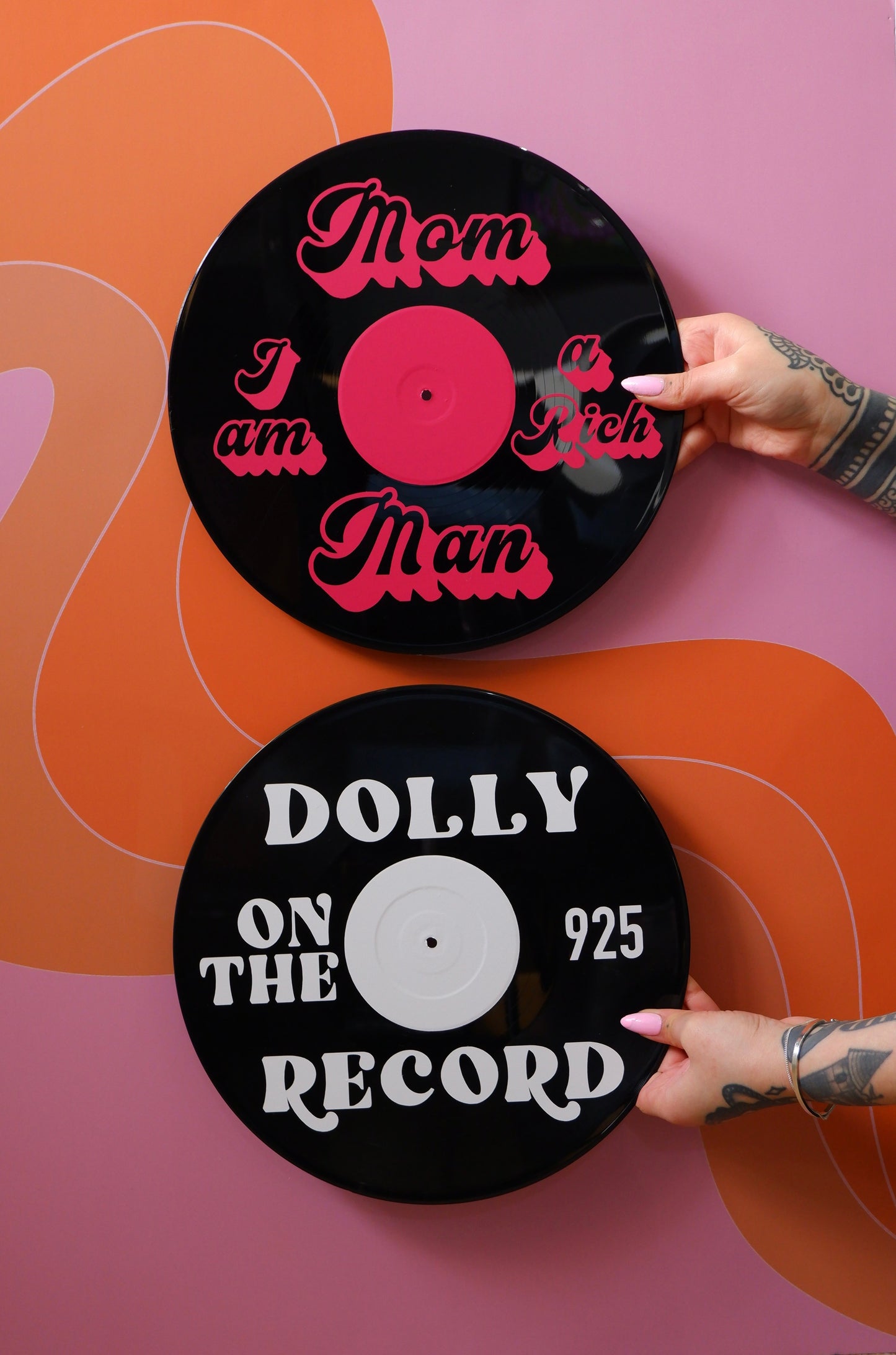 Mom I Am a Rich Man upcycled vintage 12" LP vinyl record home decor