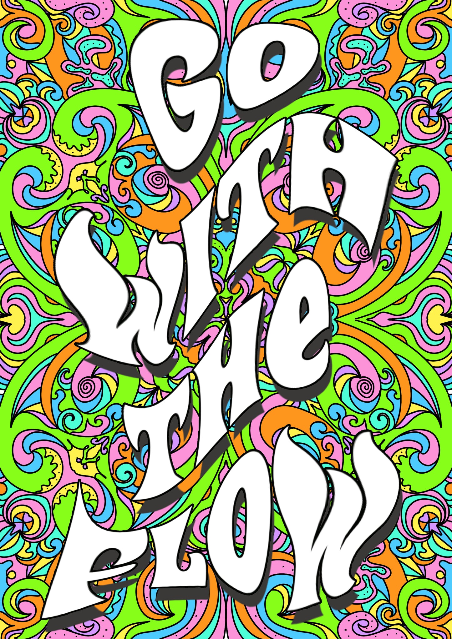 Go with the flow artwork poster print