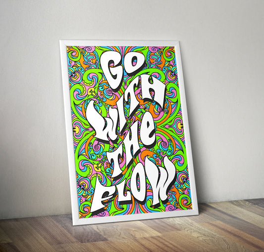 Go with the flow artwork poster print