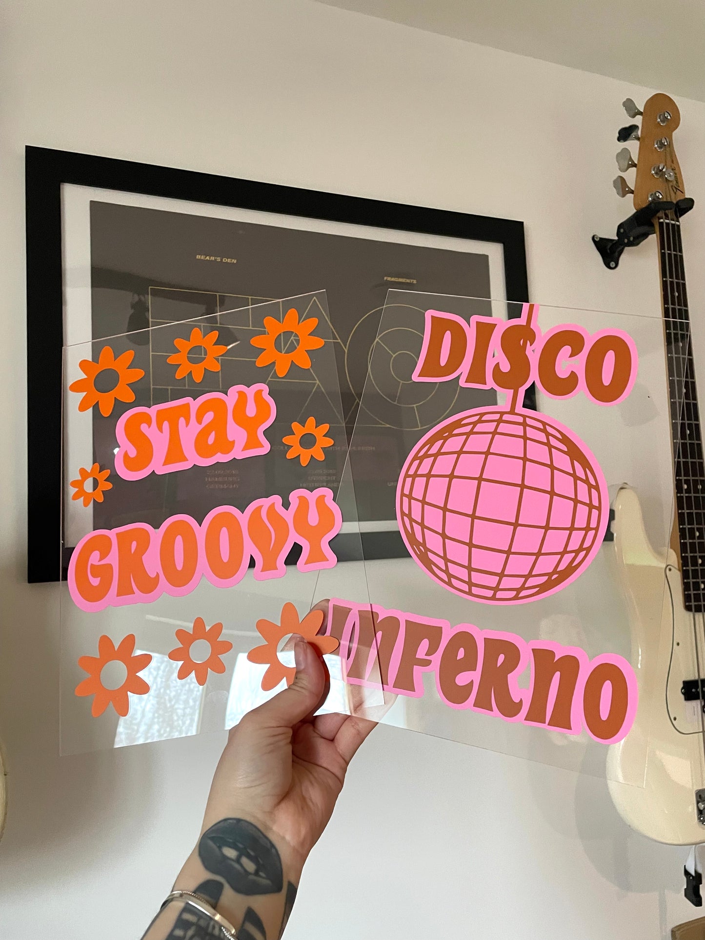 Disco inferno clear acrylic vinyl poster plaque