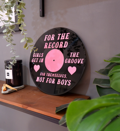 For the record girls get in the groove upcycled vintage 12" LP vinyl record home decor