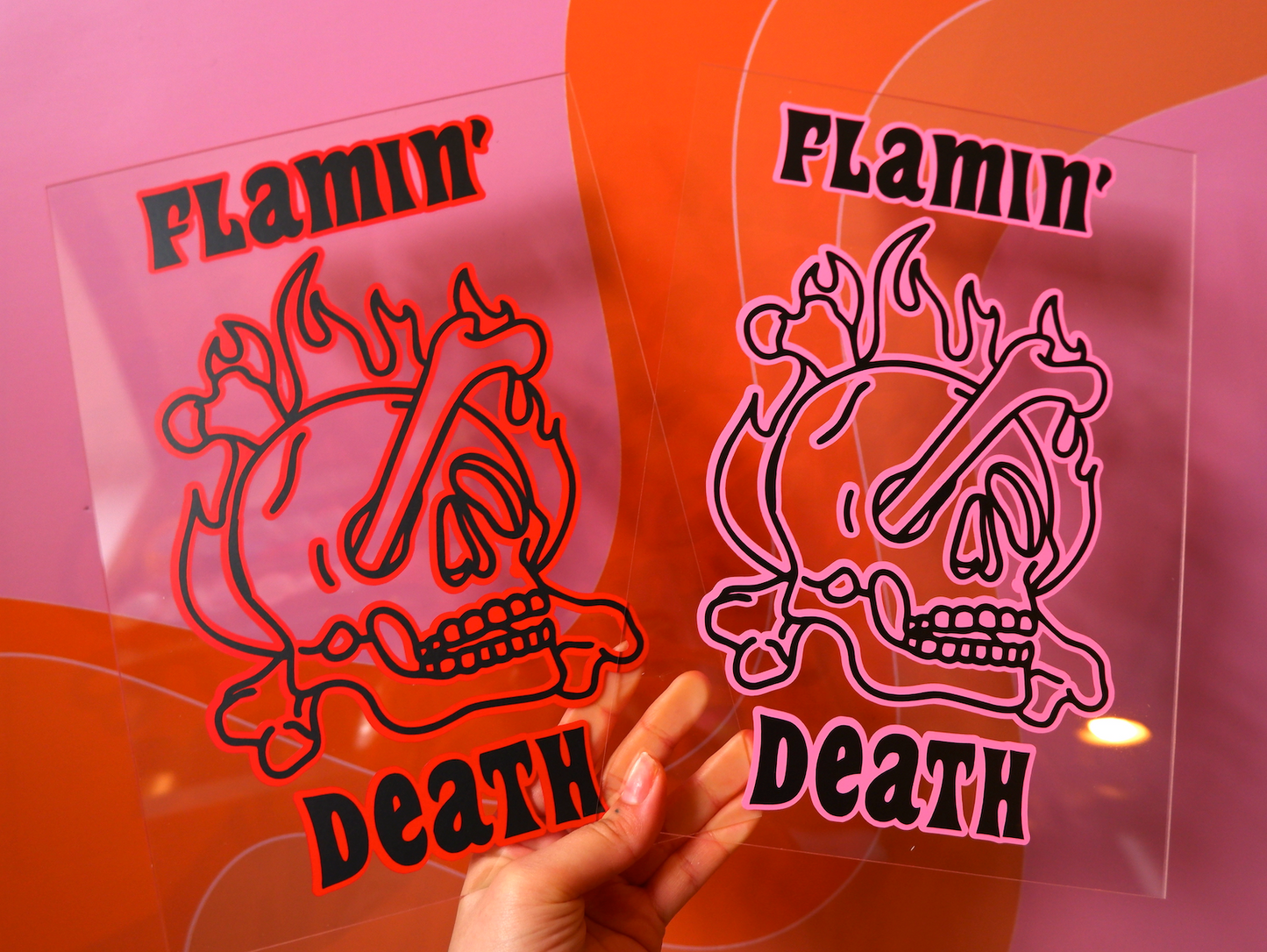 Flamin' Death clear acrylic vinyl poster plaque