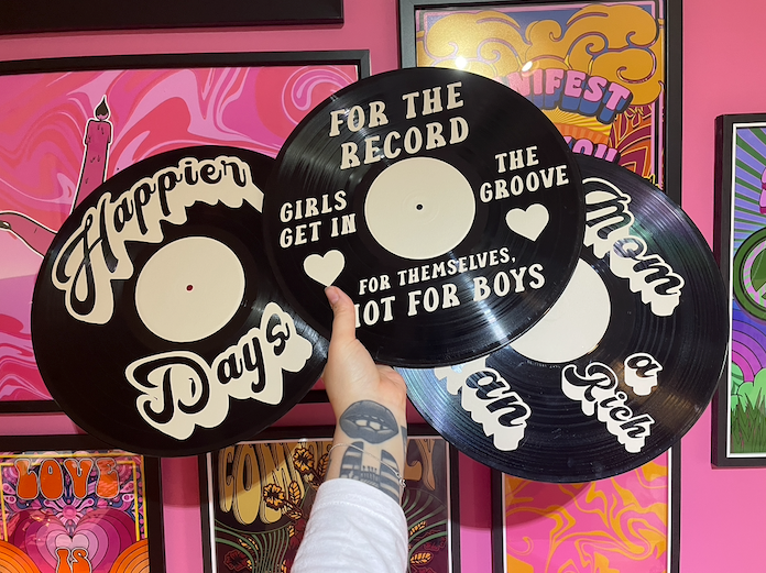 For the record girls get in the groove upcycled vintage 12" LP vinyl record home decor