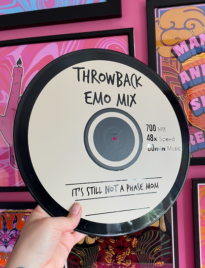CD disk style throwback emo mix upcycled vintage 12" LP vinyl record home decor