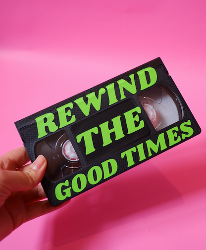 Rewind the good times VHS tape upcycled vintage VHS video tape home decor
