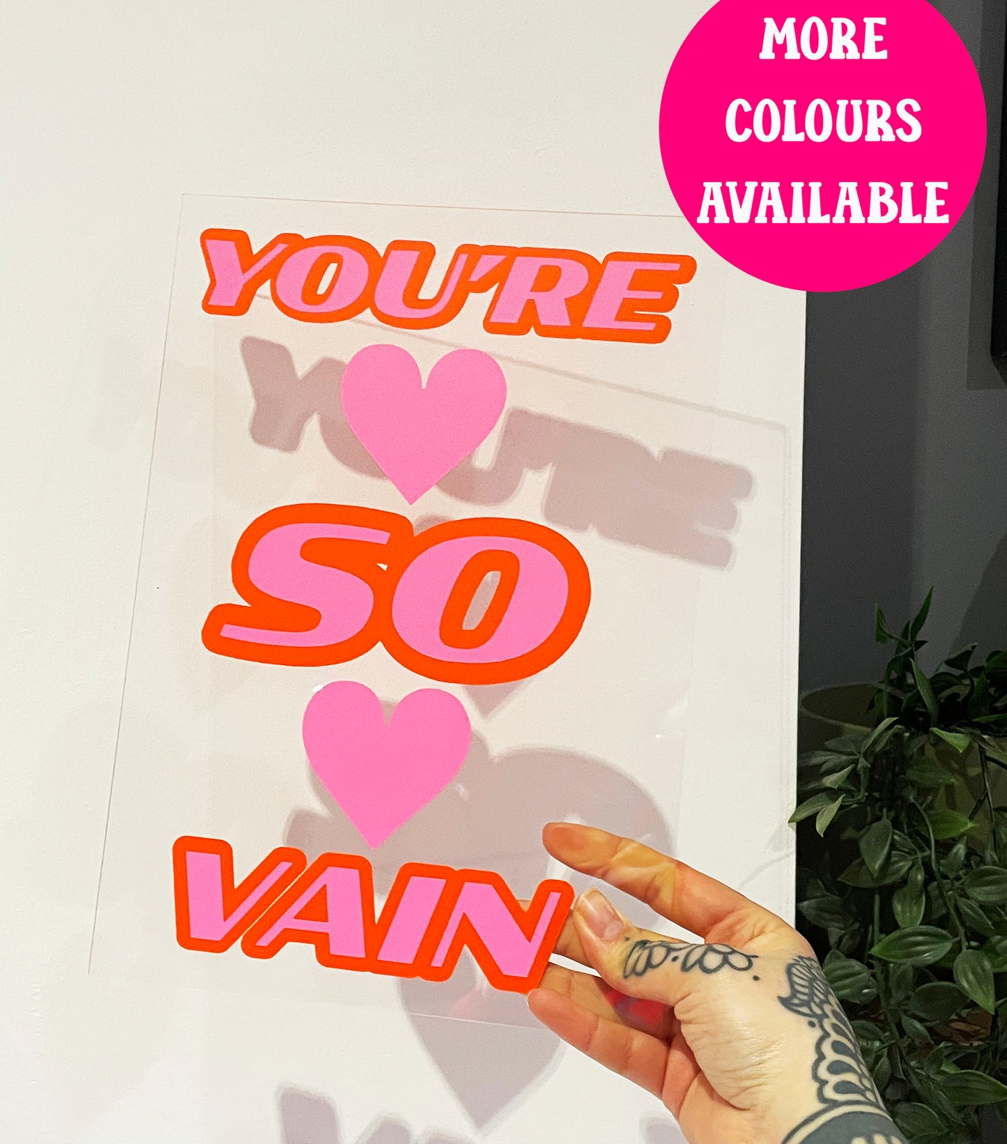 You're so vein clear acrylic vinyl poster plaque