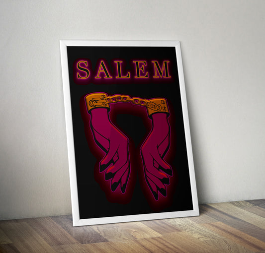 Salem witch graphic typography artwork poster print