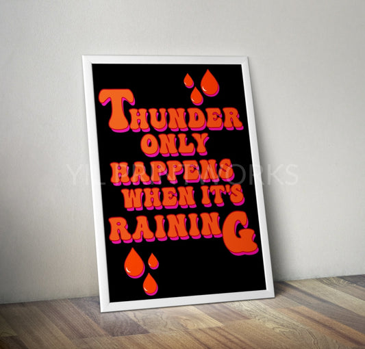 Thunder Dreams Song Typography Artwork Poster Print Poster